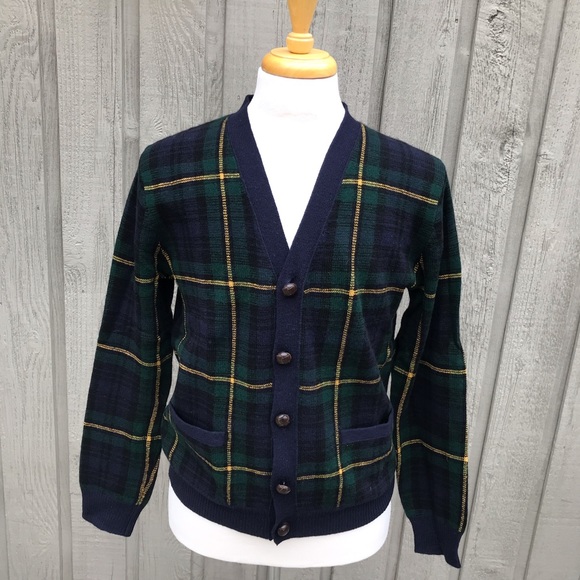 Polo by Ralph Lauren Sweaters | Polo Ralph Lauren Wool Plaid Cardigan Sweater | Color: Blue | Size: M | Agoods716's Closet